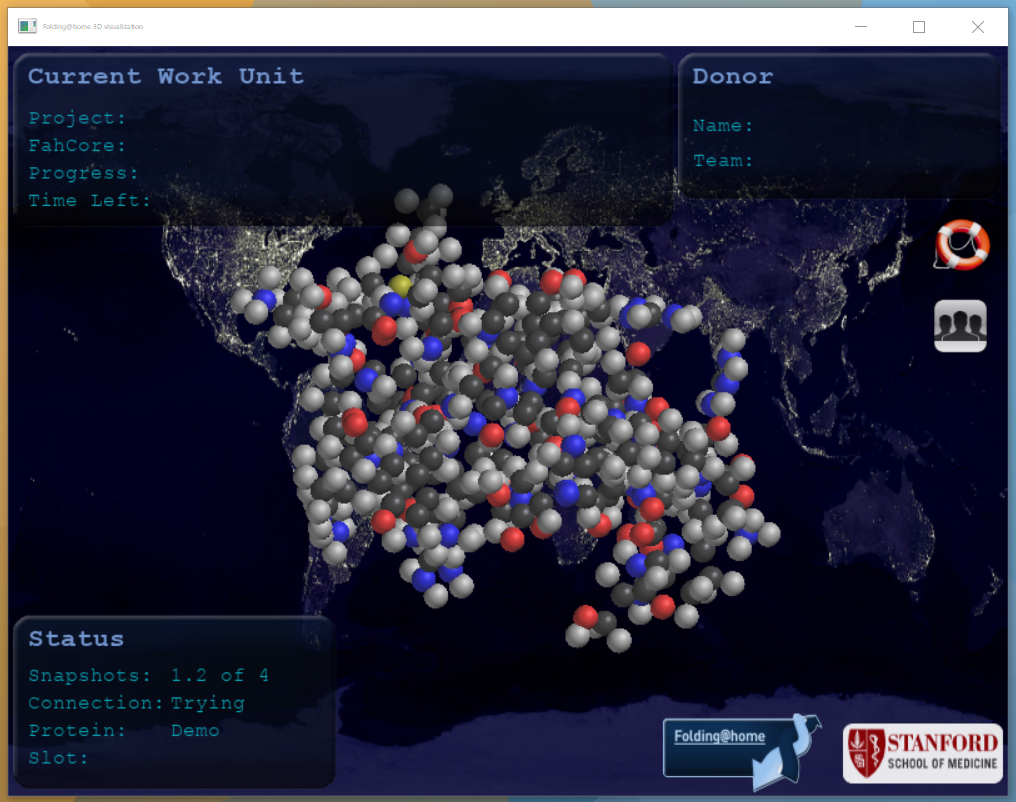 Vizualizácia proteínu vo Folding@Home